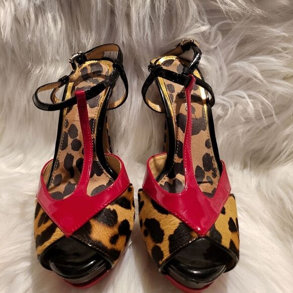 Gianni Bini Leppard peep toe heel - Picture 2 of 7